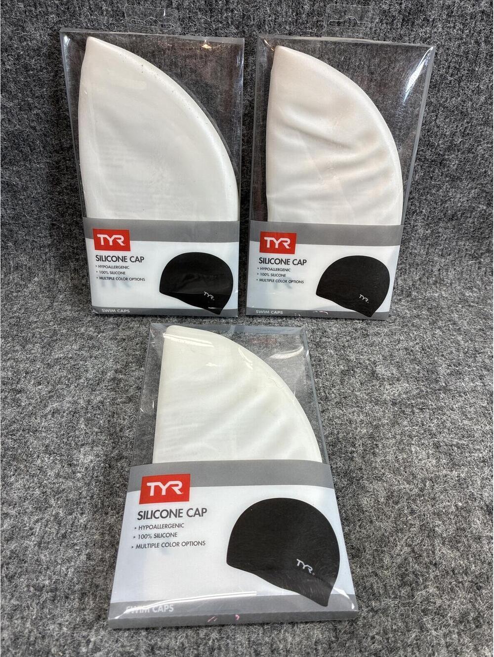 TYR Silicone Swim Cap White 100% Silicone Hypoallergenic